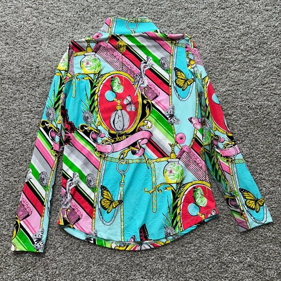 G Lifestyle Colorful Womens S Long Sleeve Pullover Top butterfly print - Picture 3 of 6